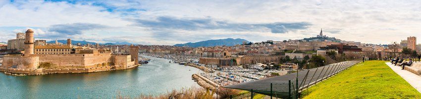 Blick vom Jardin du Pharo in Marseille auf den Vieux Port (Puzzle